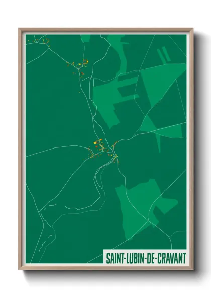 Une affiche de carte sur Saint-Lubin-de-Cravant