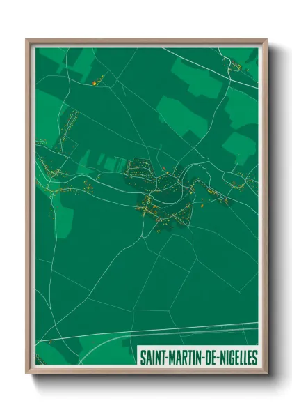 Une affiche de carte sur Saint-Martin-de-Nigelles