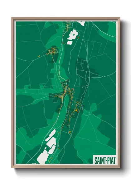 Une affiche de carte sur Saint-Piat