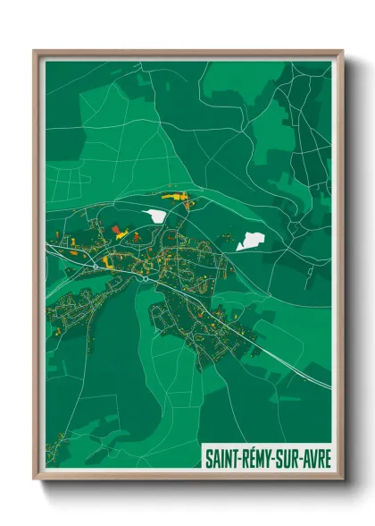 Une affiche de carte sur Saint-Rémy-sur-Avre