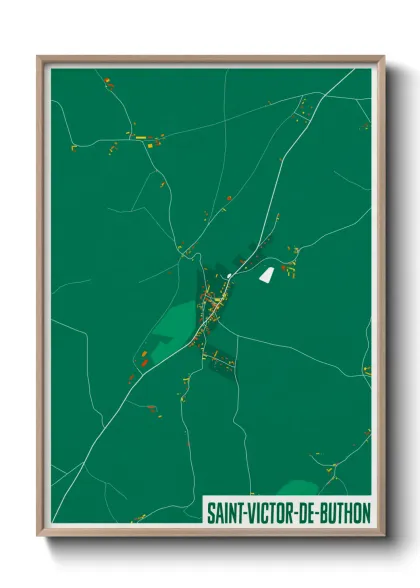 Une affiche de carte sur Saint-Victor-de-Buthon