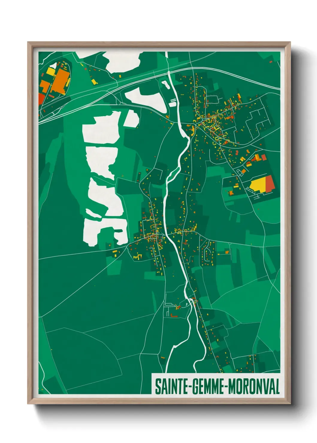 Un poster carte Sainte-Gemme-Moronval