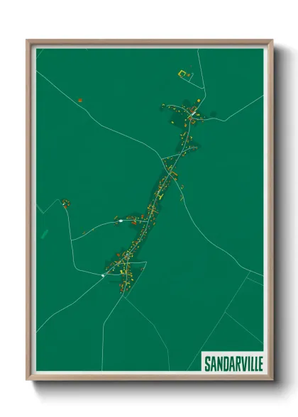 Une affiche de carte sur Sandarville