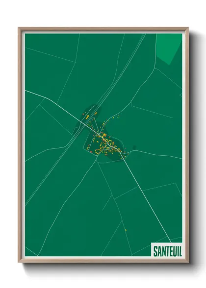 Une affiche de carte sur Santeuil