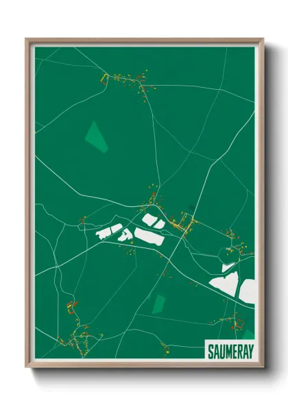 Une affiche de carte sur Saumeray