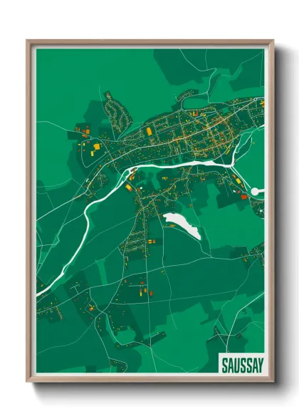 Une affiche de carte sur Saussay