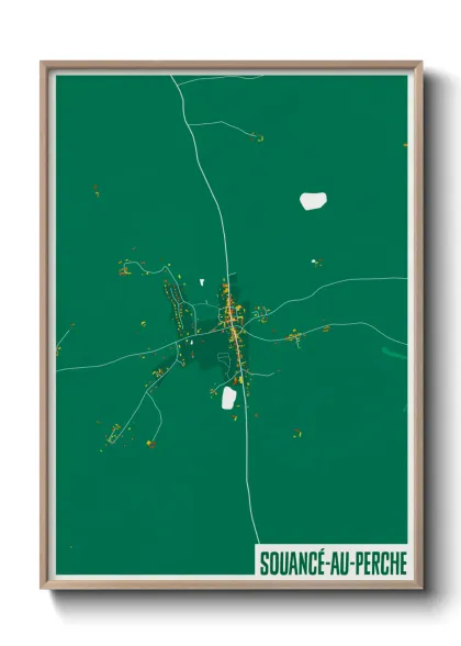 Une affiche de carte sur Souancé-au-Perche