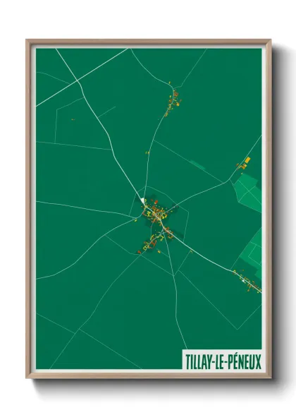 Une affiche de carte sur Tillay-le-Péneux