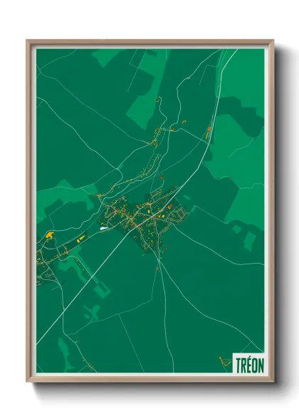 Une affiche de carte sur Tréon