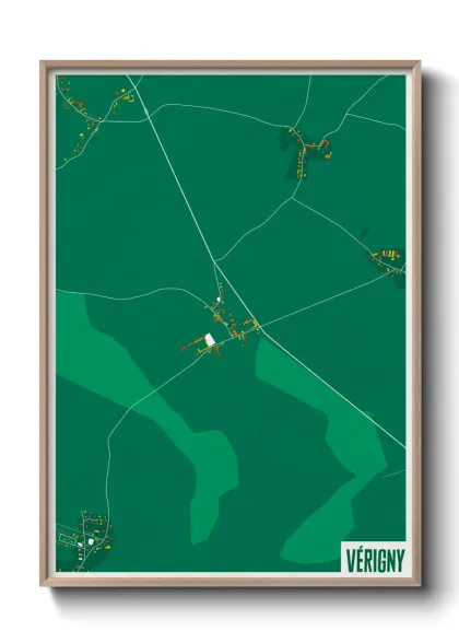 Une affiche de carte sur Vérigny