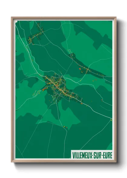 Une affiche de carte sur Villemeux-sur-Eure