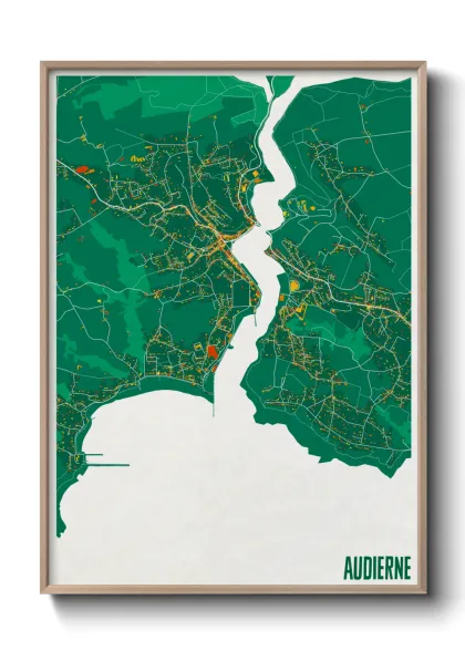 Une affiche de carte sur Audierne