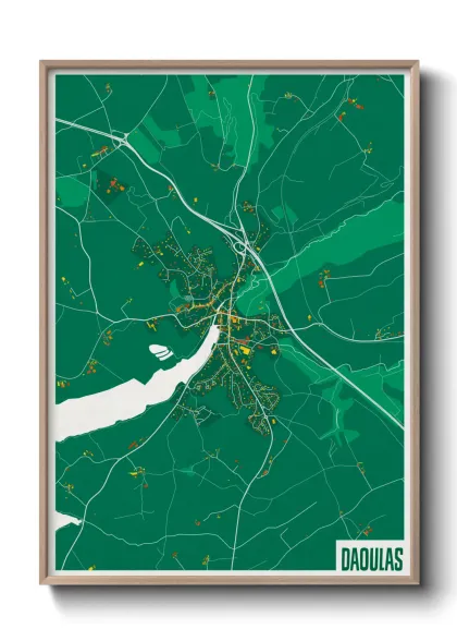 Une affiche de carte sur Daoulas