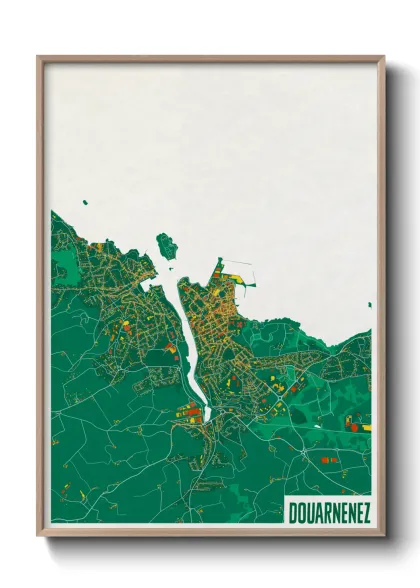 Une affiche de carte sur Douarnenez