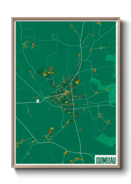 Une affiche de carte sur Guimiliau