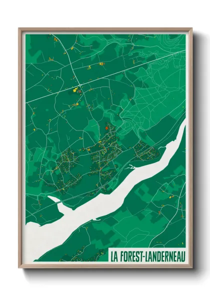 Une affiche de carte sur La Forest-Landerneau