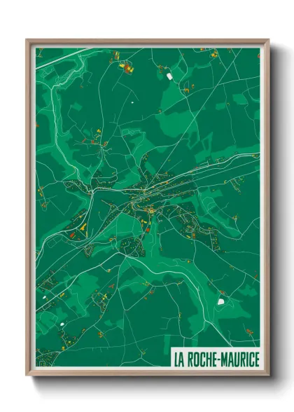 Une affiche de carte sur La Roche-Maurice