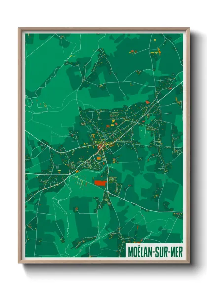 Une affiche de carte sur Moëlan-sur-Mer