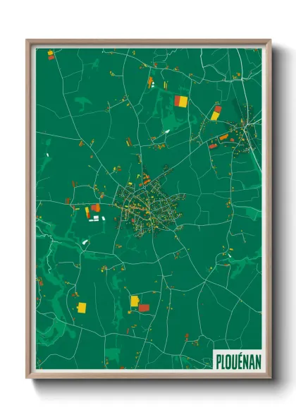 Une affiche de carte sur Plouénan