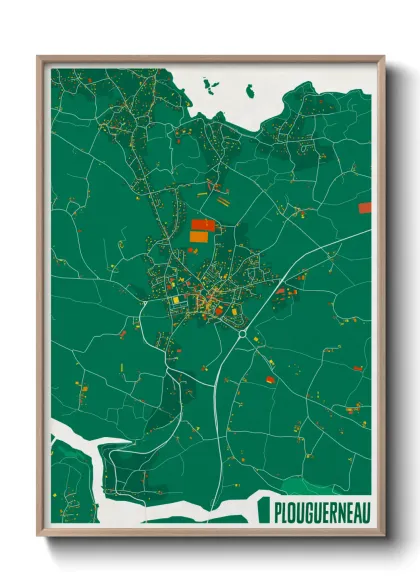 Une affiche de carte sur Plouguerneau