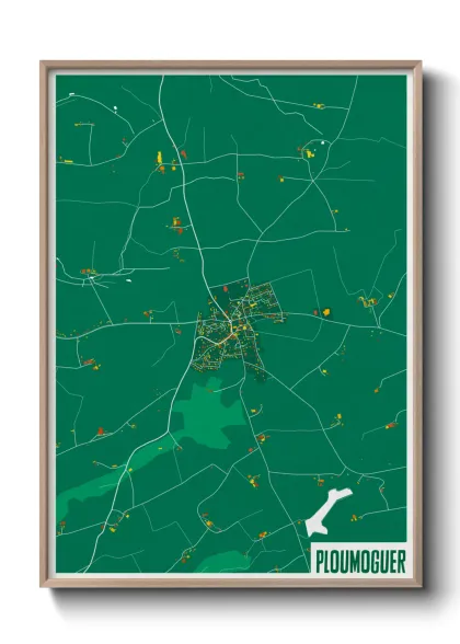 Une affiche de carte sur Ploumoguer
