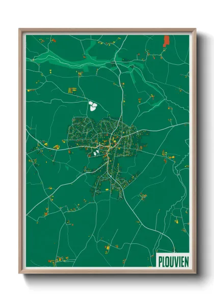 Une affiche de carte sur Plouvien