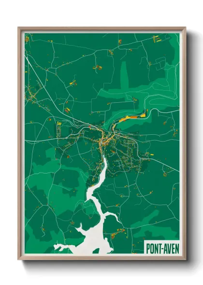 Une affiche de carte sur Pont-Aven