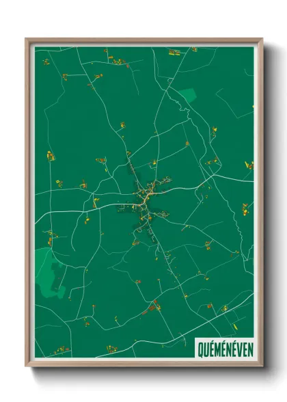 Une affiche de carte sur Quéménéven