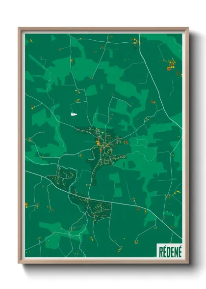 Une affiche de carte sur Rédené