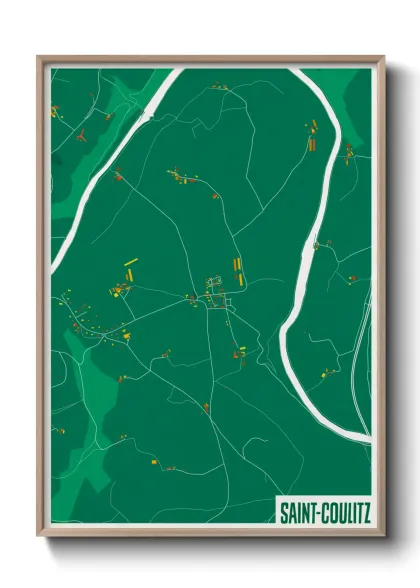 Une affiche de carte sur Saint-Coulitz