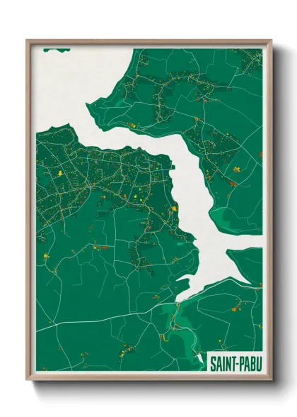 Une affiche de carte sur Saint-Pabu