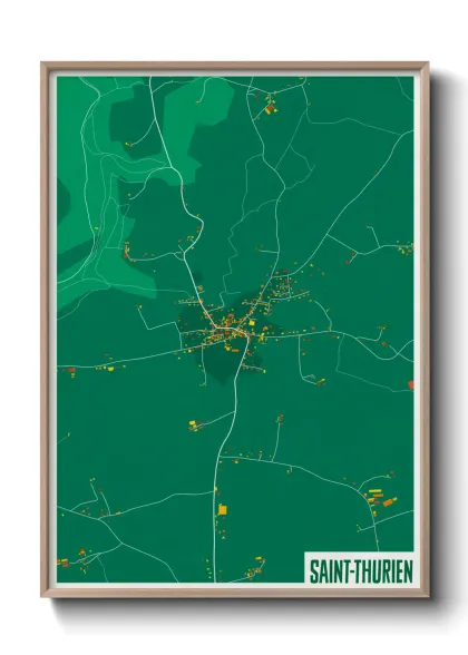 Une affiche de carte sur Saint-Thurien