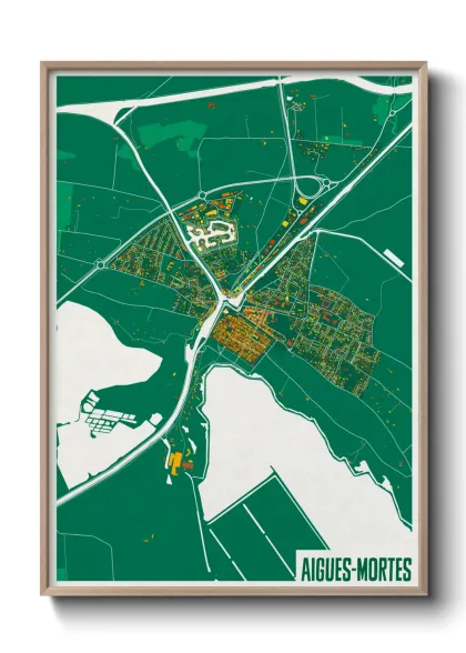 Une affiche de carte sur Aigues-Mortes