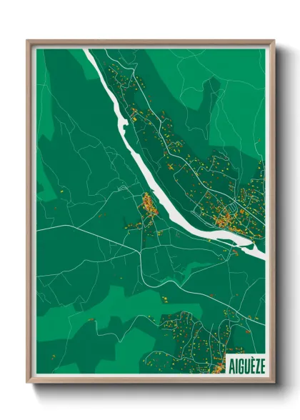 Une affiche de carte sur Aiguèze