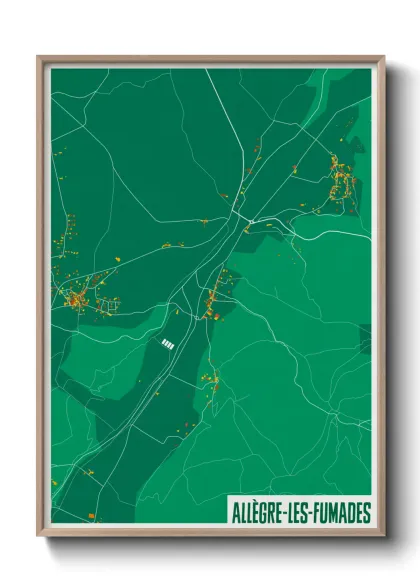 Une affiche de carte sur Allègre-les-Fumades