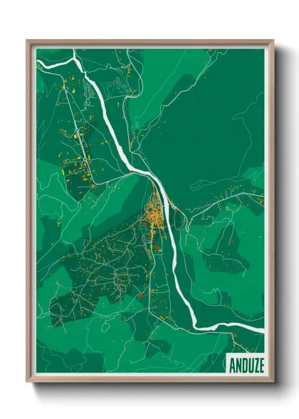 Une affiche de carte sur Anduze
