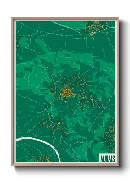 Une affiche de carte sur Aubais