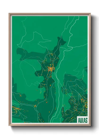 Une affiche de carte sur Aulas