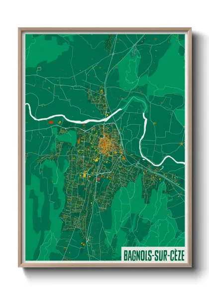 Une affiche de carte sur Bagnols-sur-Cèze