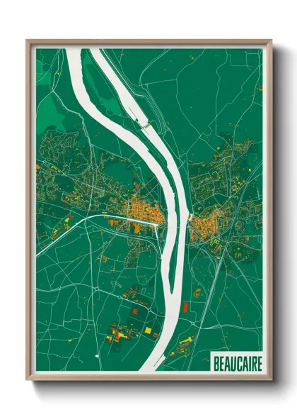 Une affiche de carte sur Beaucaire