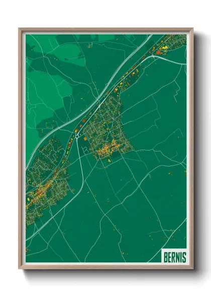 Une affiche de carte sur Bernis
