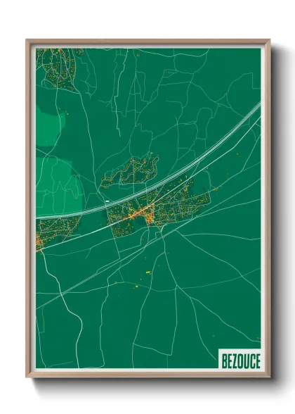 Une affiche de carte sur Bezouce