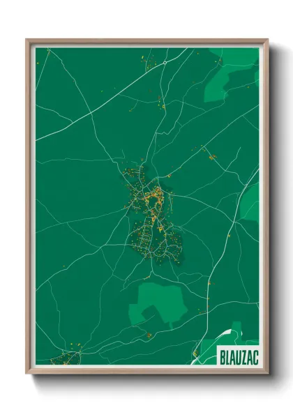 Une affiche de carte sur Blauzac