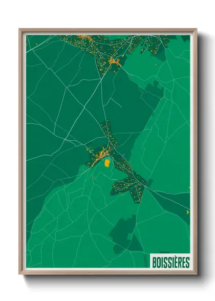 Une affiche de carte sur Boissières