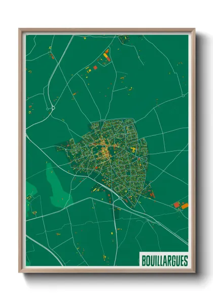 Une affiche de carte sur Bouillargues