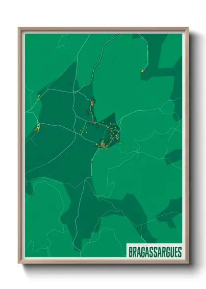 Une affiche de carte sur Bragassargues