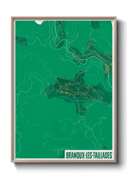 Une affiche de carte sur Branoux-les-Taillades