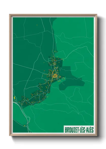 Une affiche de carte sur Brouzet-lès-Alès
