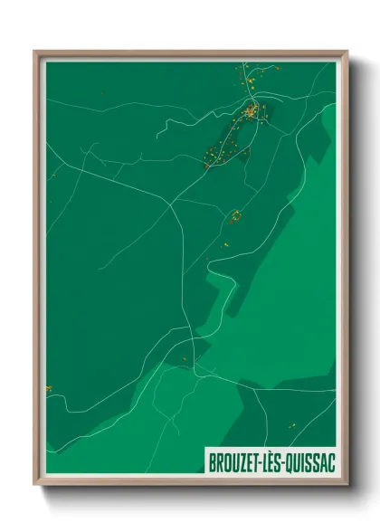 Une affiche de carte sur Brouzet-lès-Quissac