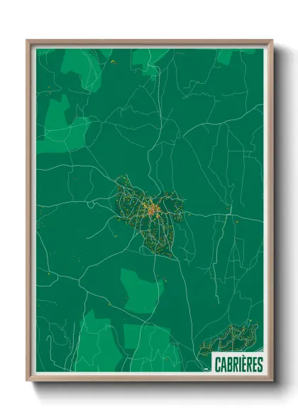 Une affiche de carte sur Cabrières